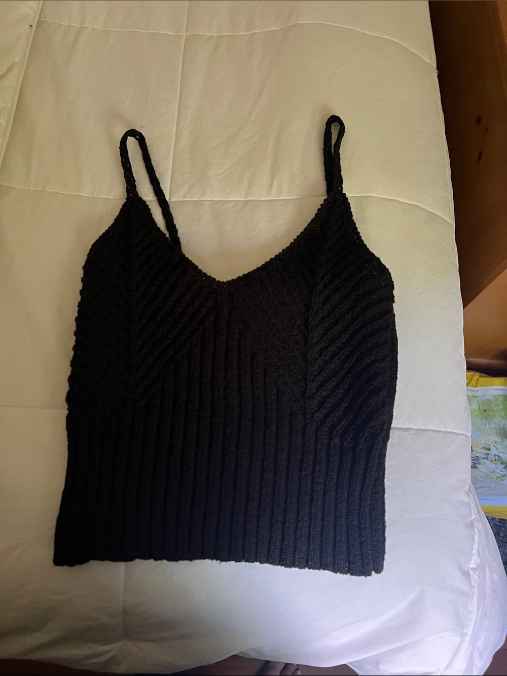 J. Crew Black Ribbed Knit V-Neck Sweater Tank